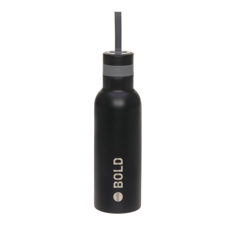 Lässig Trinkflasche 0,75 Liter Edelstahl Black