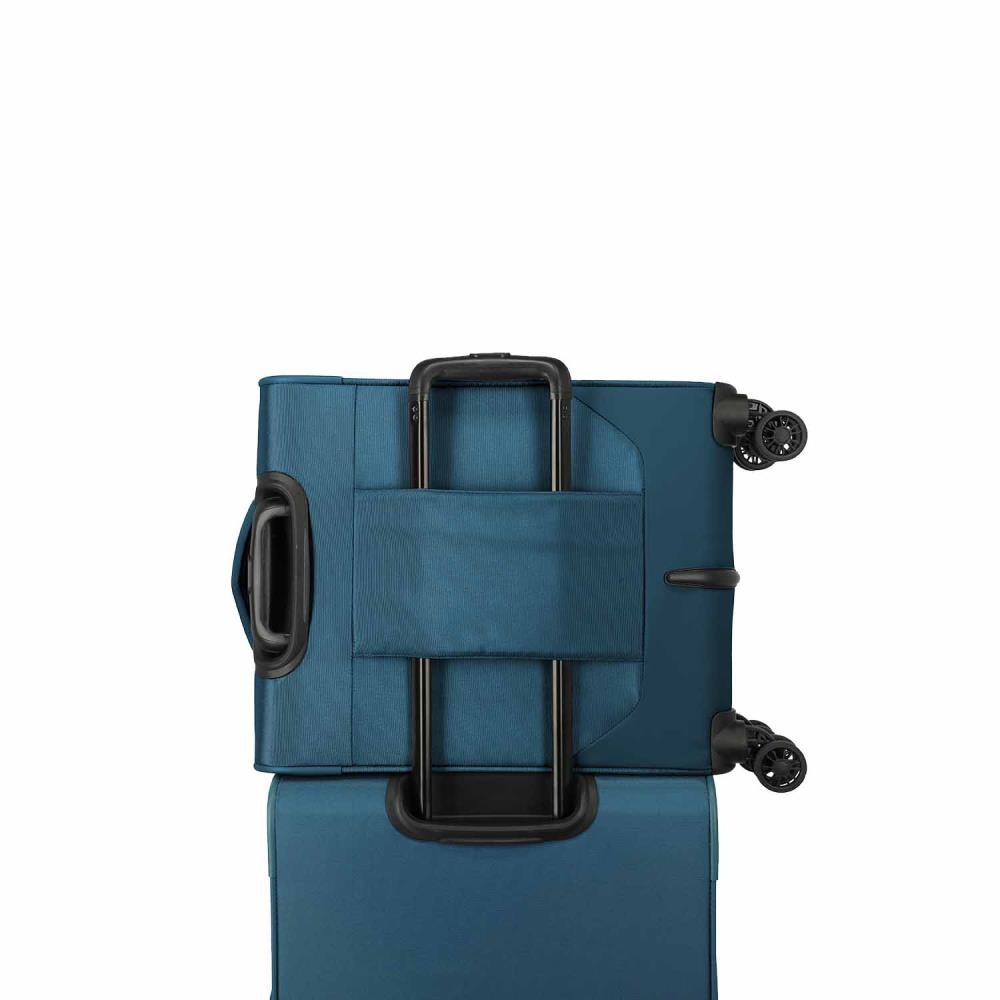 Travelite Umbria Petrol 4 Doppelrollen Trolley S 55 cm