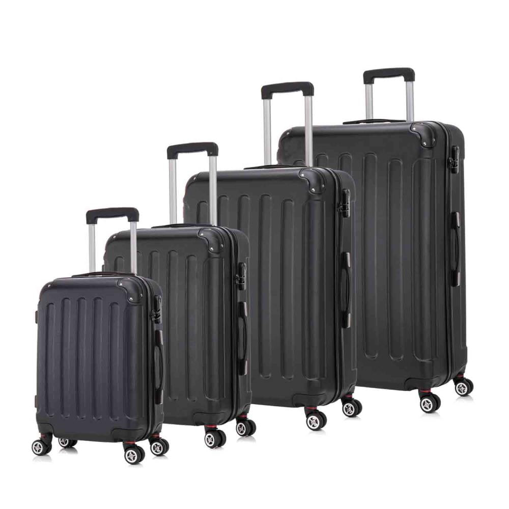 Herolite Hongkong Schwarz 4-Doppelrollen Trolley Set 4tlg.