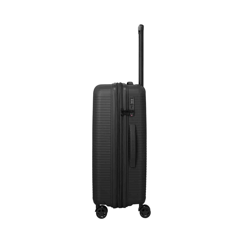 Travelite Air Stripe Schwarz 4-Doppelrollen Trolley M erweiterbar 66cm