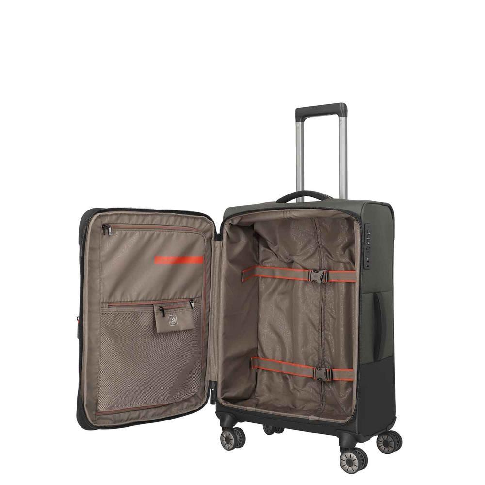 Travelite Crosslite Oliv 4-Doppelrollen Trolley M 66 cm