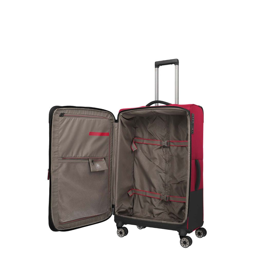 Travelite Crosslite Rot 4-Doppelrollen Trolley L 77 cm