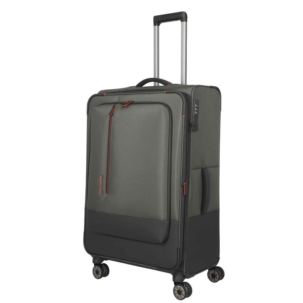 Travelite Crosslite Oliv 4-Doppelrollen Trolley L 77 cm
