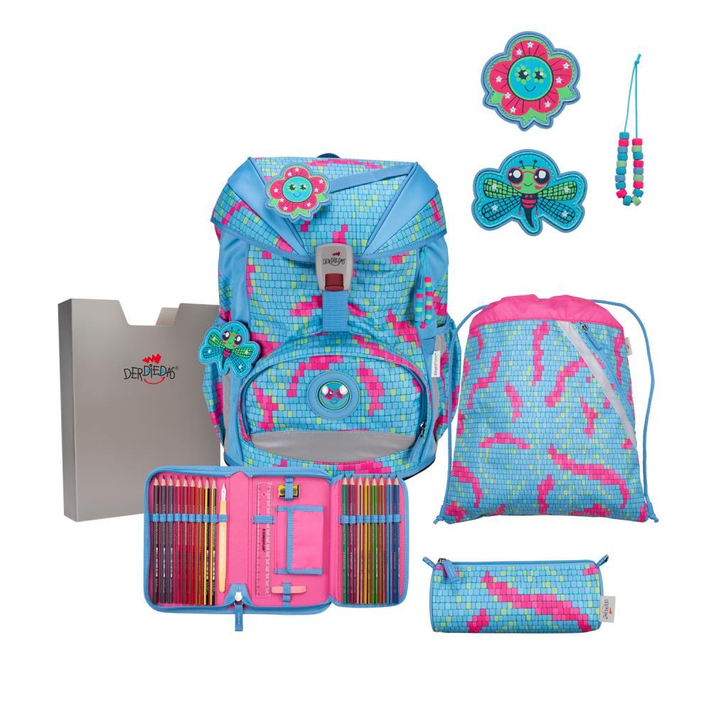 DerDieDas ErgoFlex Light Happy Pixel Schulrucksack 5tlg.